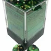 Chessex Dice: Gemini 4 - 12mm D6 Black Green/Gold (36)