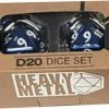 Ultra Pro Heavy Metal Dice: D20 Blue W/ White Numbers (2ct)