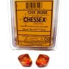 Chessex Dice: D10 - Gemini - Translucent Red-Yellow/Gold (10)