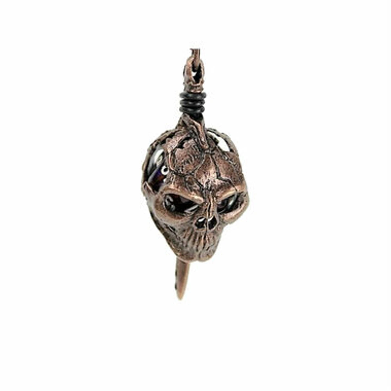 Chessex Dice Holder Jewelry: D20 Skull & Dagger Pendant (Old Copper Finish)