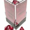 Chessex Dice: Translucent Polyhedral Red/White (7) Revised