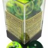 Chessex Dice: Gemini 6 - 16mm D6 Green Yellow/Silver (12)